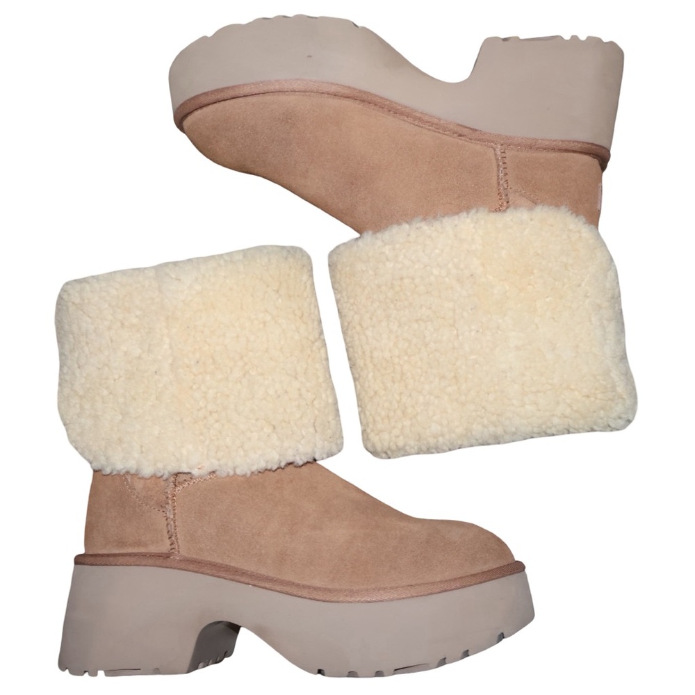UGG Women's Classic New Heights Cuffable Suede Boots in chestnut size 11. - Picture 5 of 13